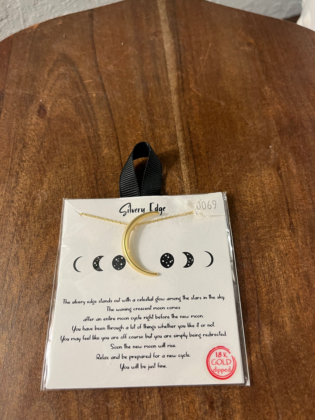 Silvery Edge Moon Necklace