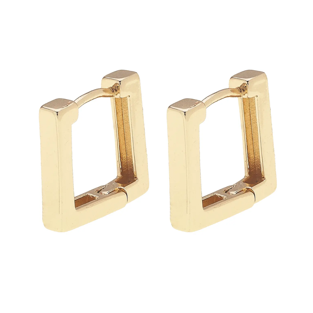 Tai Squared Huggie Hoop Earrings in Shiny Gold - Marie Claire's House of Style