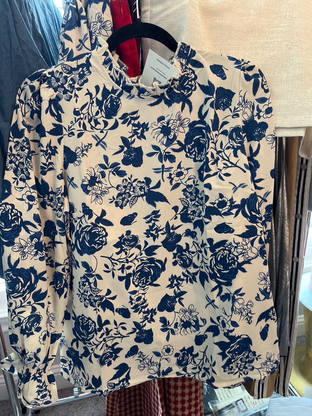 Blue Floral Blouse