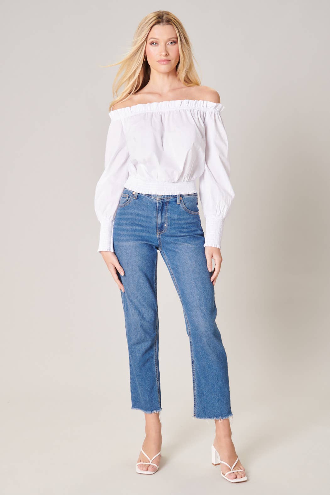 Masha Off the Shoulder Poplin Crop Top - Marie Claire's House of Style 