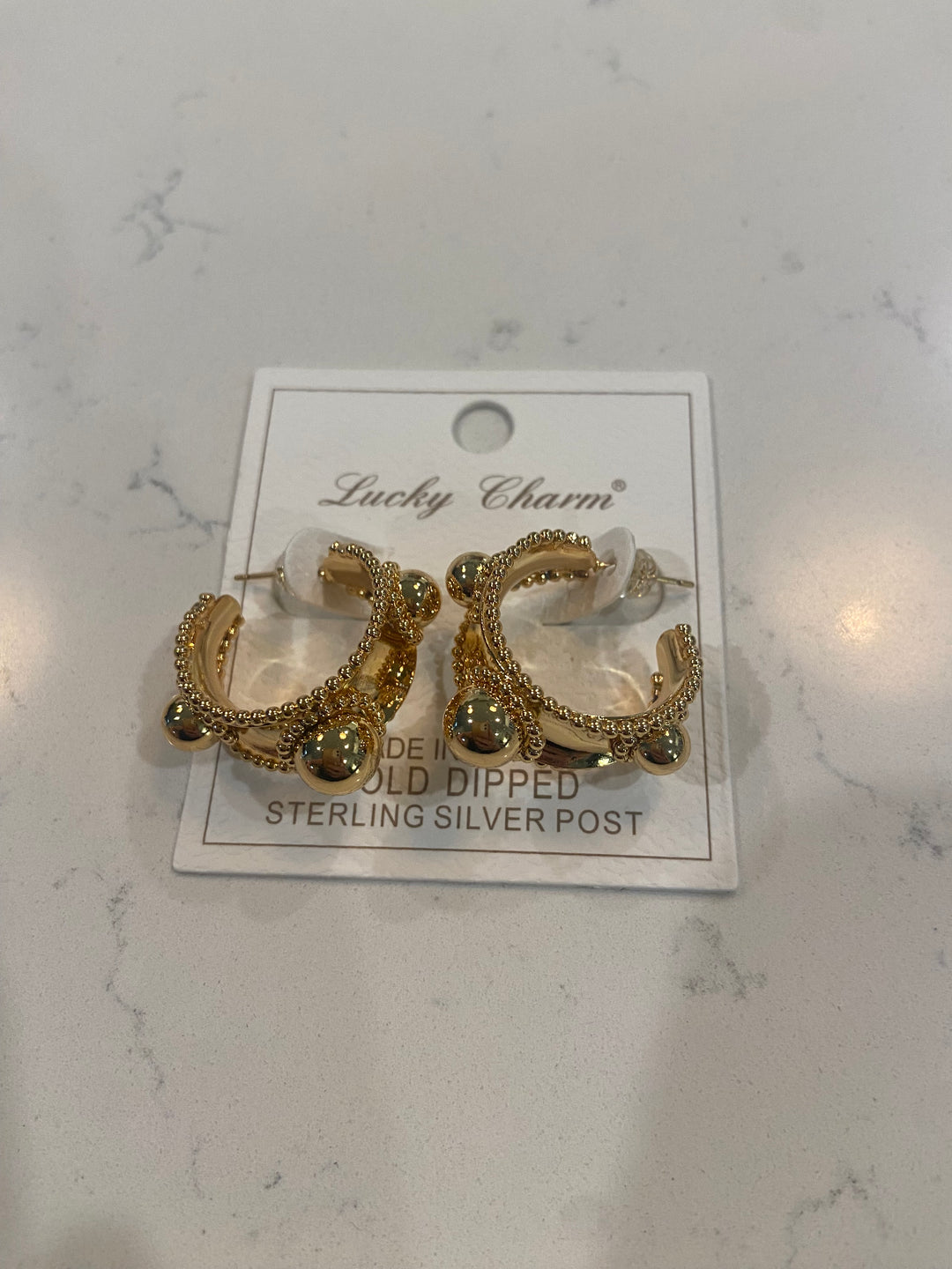 Gold Hoop w/Pearls Earring - Marie Claire's House of Style 