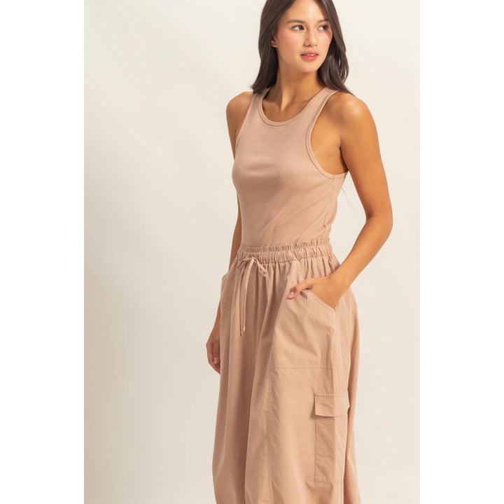 DZ25C149-Sleeveless Cargo Midi Dress - Marie Claire's House of Style 