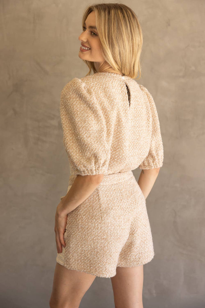 Mix Quilted and Tweed Fabric Shorts - Marie Claire's House of Style 
