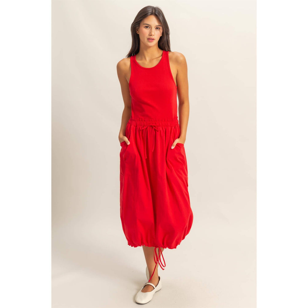 DZ25C149-Sleeveless Cargo Midi Dress - Marie Claire's House of Style 