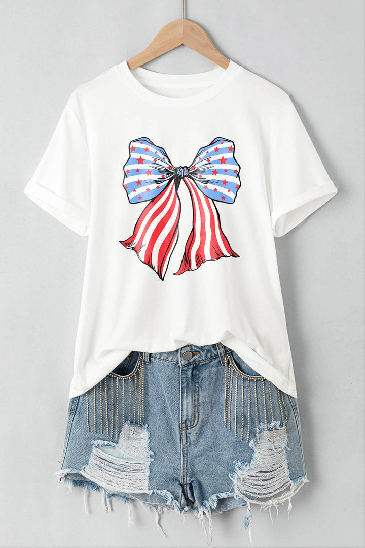 Women American Flag USA 9 Patterns Graphic T Shirt