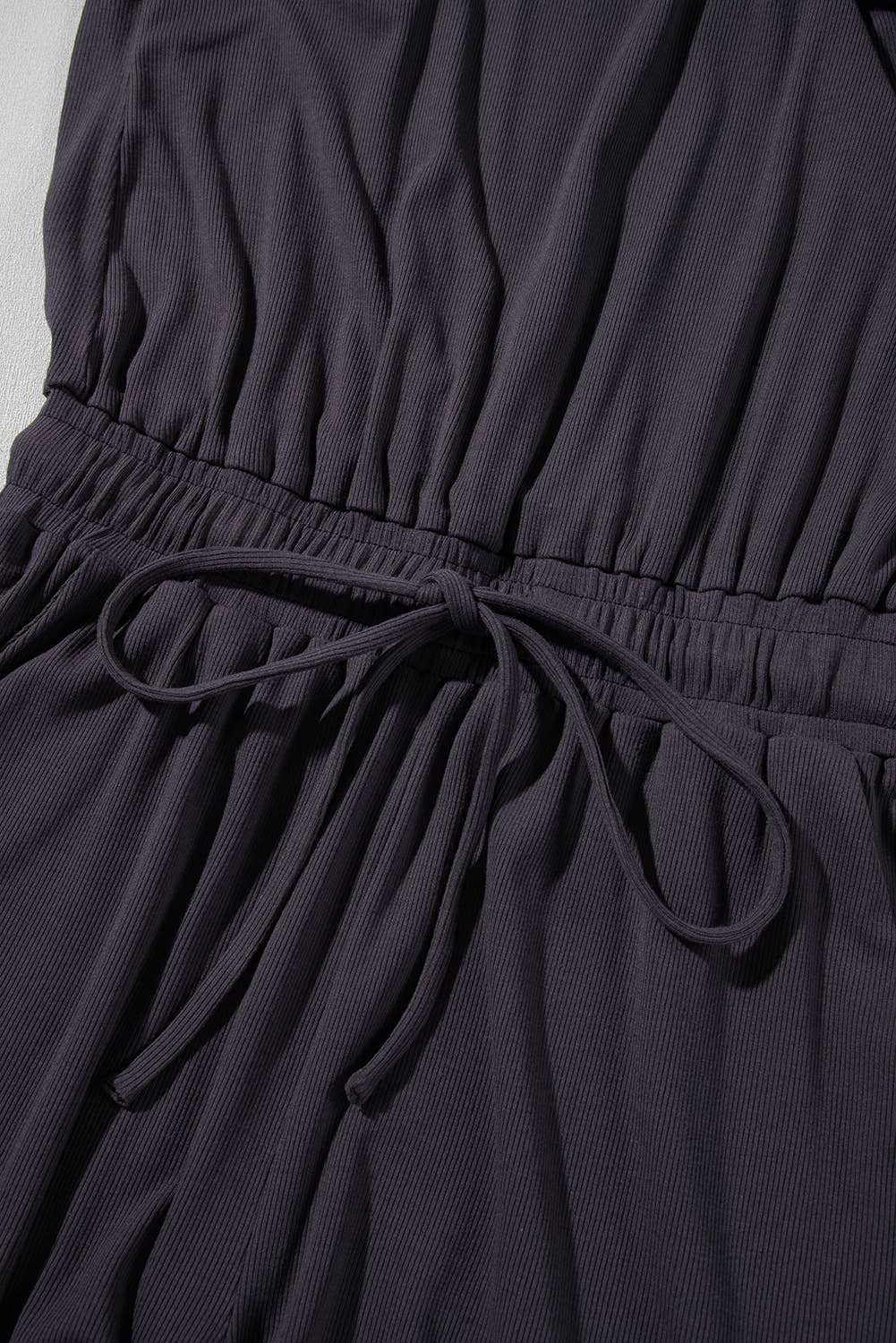 Open Back Cap Sleeve Drawstring Knit Romper | S-XL - Marie Claire's House of Style 