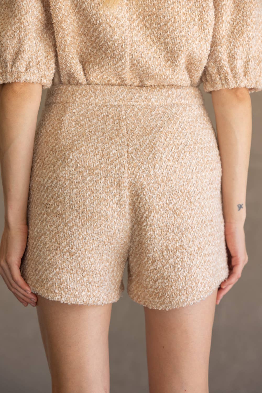 Mix Quilted and Tweed Fabric Shorts - Marie Claire's House of Style 