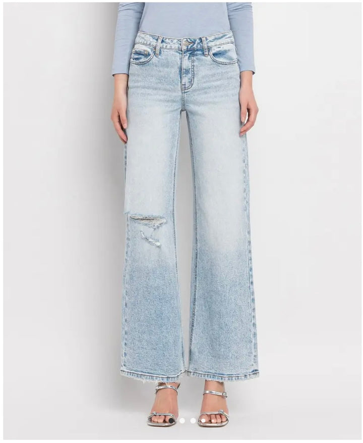 Tummy Control High Rise Wide Leg Jean