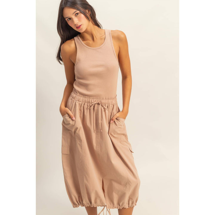 DZ25C149-Sleeveless Cargo Midi Dress - Marie Claire's House of Style 