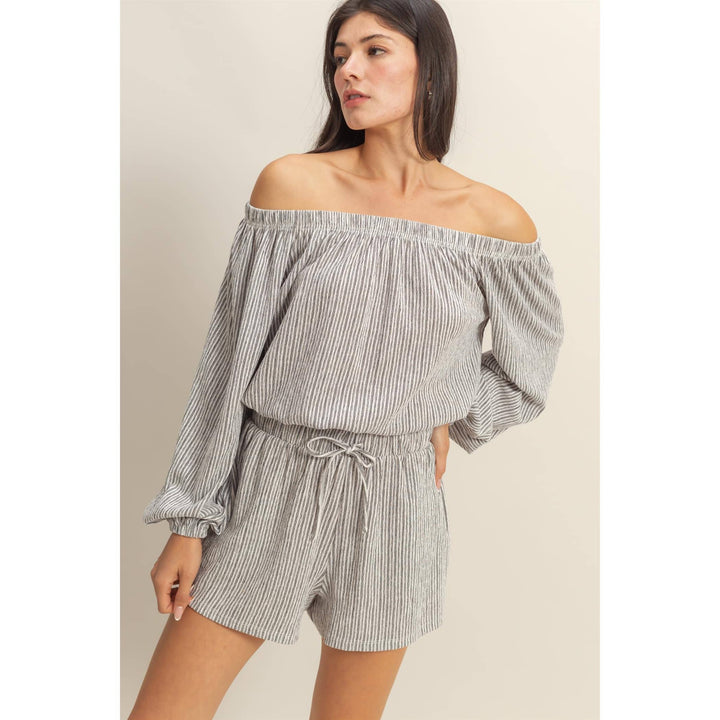 DZ25A835-SET-Off Shoulder Top And Short Set - Marie Claire's House of Style 