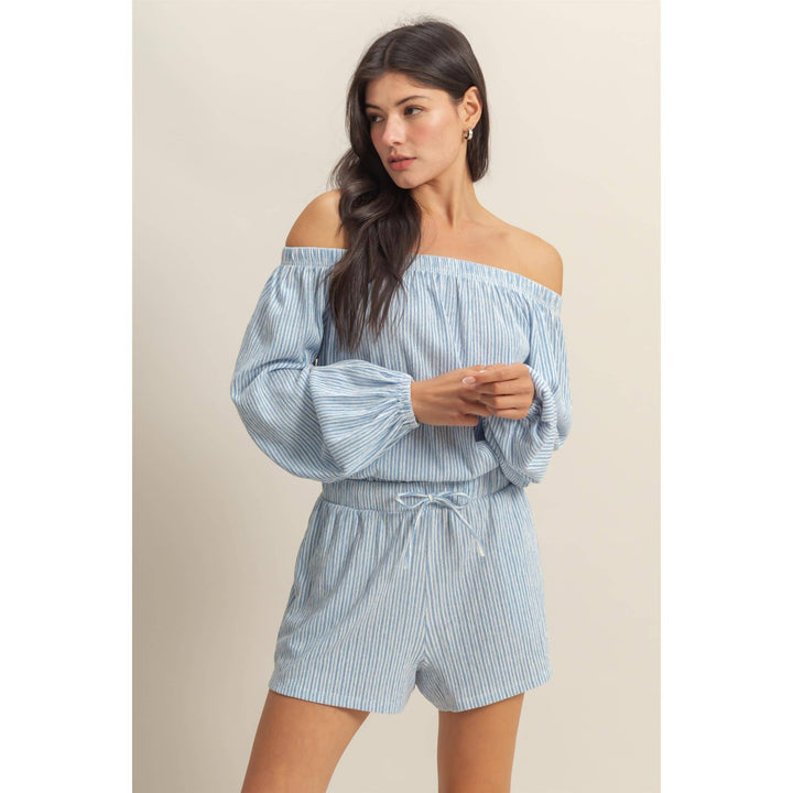 DZ25A835-SET-Off Shoulder Top And Short Set - Marie Claire's House of Style 