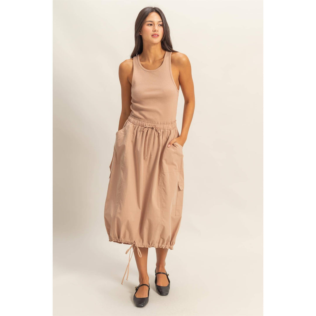 DZ25C149-Sleeveless Cargo Midi Dress - Marie Claire's House of Style 